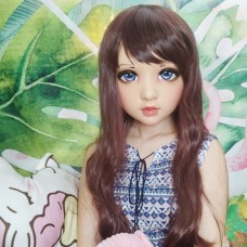 (WO)Crossdress Sweet Girl Resin Half Head Female Cartoon Character Kigurumi Mask With BJD Eyes Cosplay Anime Role Lolita Doll Mask